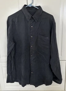Camisa de vestir negra mediana Tommy Bahama para hombre. Algodón/Seda. - Imagen 1 de 7