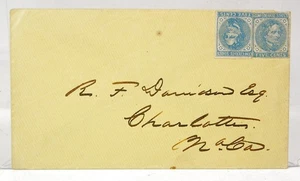 1860er BUNDES BÜRGERKRIEG BRIEF MIT ZWEI 5 CENT KONFÖDERIERTEN BRIEFMARKEN CSA #6 - Bild 1 von 4