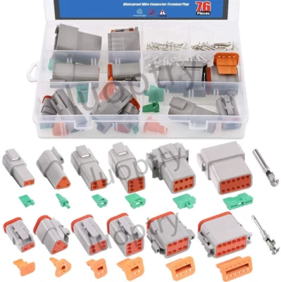 6Set 2 3 4 6 8 12 Pin Sealed Gray Auto Waterproof Electrical Wire Connector Plug - Image 1 of 4