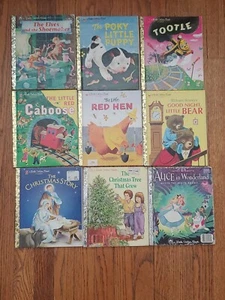 Little Golden Book Classics Lot Red Caboose Red Hen Tootle Poky Puppy Elves Shoe - Picture 1 of 14