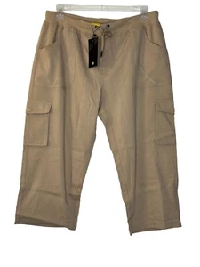 Outdoor sports Pull-on Capris Plus Sz XXL Beige Cargo Pockets Breathable Stretch - Picture 1 of 8