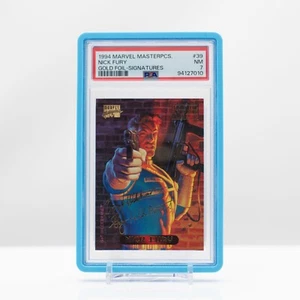 Marvel 1994 Marvel Masterpieces Nick Fury Firme lamina d'oro #20 PSA 7 - Foto 1 di 4