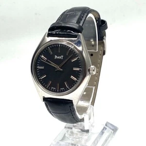 Piaget Manual Winding Watch Antique Vintage Men'S Leather Round M9 Working - Picture 1 of 9