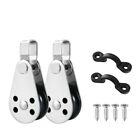 1 Set Stainless Steel Pulley Block Kayak Anchor Trolley Kit With Buckles And