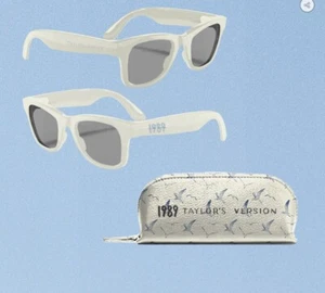 Taylor Swift 1989 TV Cream Sunglasses Sun Glasses & Case New York NY NEW - Picture 1 of 3