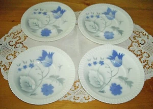 Vintage Syracuse China Shelledge VOGUE BLUE 6 1/2" Saucers Blue~ Set of 4 ~ - Picture 1 of 6