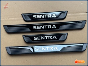 Accessories For Nissan Sentra Car Door Sill Protector Scuff Plate Guard X4 Black - Picture 1 of 13