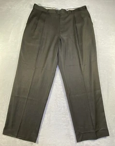 Louis Raphael Pants Mens 40x30 Brown Rosso Red Dress Slacks Pleated Cuffed - Picture 1 of 18