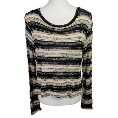 Suéter a rayas tejido jaspeado poesía talla grande Foto 1 de 4