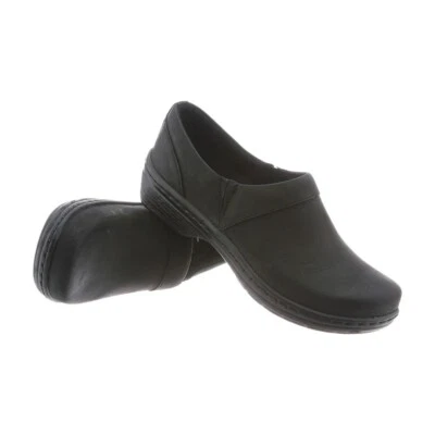 NUEVO Klogs Calzado Mission Negro Engrasado Sin Cordones Talla 9 M Enfermera Cocina Estilo de Vida Foto 1 de 4