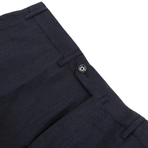 PT01 NWT Flat Front Dress Pants Size 50 34 US Solid Blue 100% Wool - Picture 1 of 11