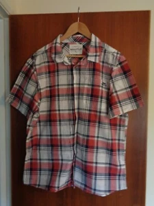 Men's Shirt WEIRD FISH red/white check shirt short sleeve with pocket XL - Picture 1 of 7