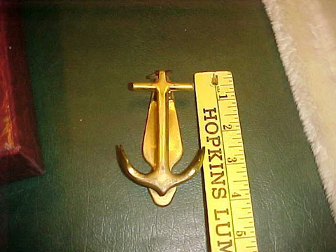 Vintage Rostand Solid Brass Anchor Door Knocker 4"x 2" Cover