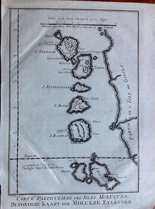 CARTA ISOLE  INDONESIA ARCIPELAGO MOLUQUES ASIA acquaforte 1750 BELLIN - Imagen 1 de 2
