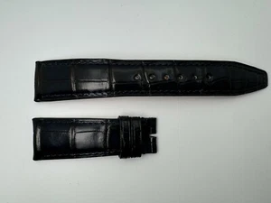 IWC 22mm Santoni Crocodile Leather Dark Blue Curved Strap 22-18 Deployant A67699 - Picture 1 of 8