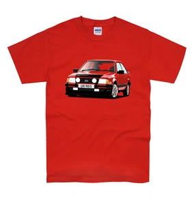 MK3 Ford Escort 1600i T-Shirt, Oldtimer Retro personalisiertes Nummernschild - Bild 1 von 5