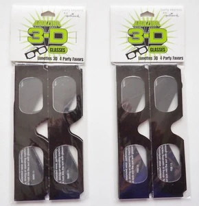 Hallmark Party Express Amazing Black 3-D 3D Glasses 8 Party Favors Cardboard - Picture 1 of 3