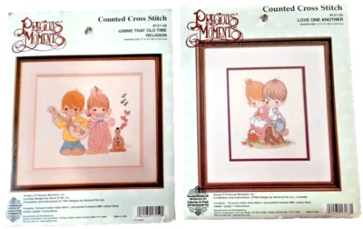 Dos puntos de cruz Precious Moments 131-33 8x10 y 131-59 12x10 religión antigua + Foto 1 de 4