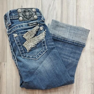 Miss Me Girls Denim Capri Stretch JK5163P7  Size 14 - Picture 1 of 8