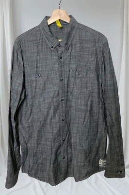 Camisa analógica para hombre con botones grande gris gráfico improbable futuro patín Foto 1 de 4
