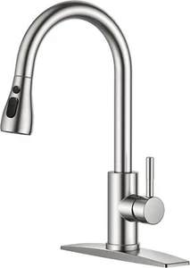 Kitchen faucet with pull-down spray, high arc single handle - Picture 1 of 83