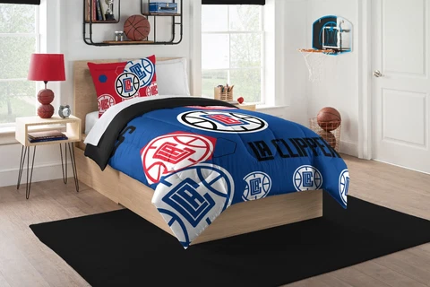 LA Clippers Twin Bedding (Hexagon) OFFICIAL NBA Cover