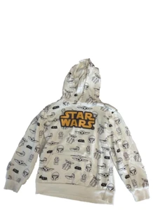 STAR WARS Mandalorian Grogu Pullover Hoodie/Sweatshirt Ivory. Size M Youth 10 - Picture 1 of 3