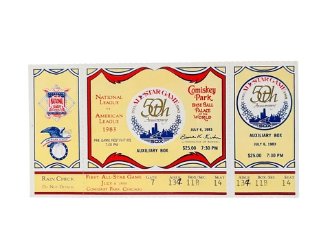 1983 MLB ALL STAR GAME COMISKEY PARK CHICAGO 50TH ANNIVERSARY TICKET STUB 7/6/83 Cover