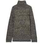 Cos Mouline Wool Turtleneck Sweater In Dark Brown/Cream, Size S