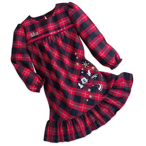 Disney Store Minnie Mouse Girl Plaid Nightgown Christmas Holiday Gift Pajamas - Picture 1 of 4