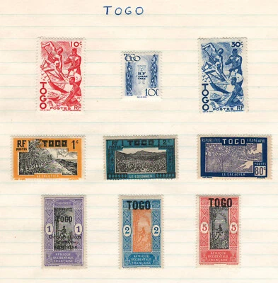 FRENCH TOGO  Very Fine Mint Stamps Hinged on List - Image 1 of 4