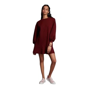 Vestido túnica Anthropologie Mare Mare Odila mini rojo vino borgoña talla pequeña - Imagen 1 de 3