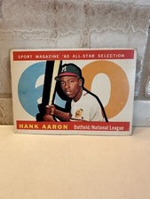 1960 Topps #566 Hank Aaron All Star Card Milwaukee Braves