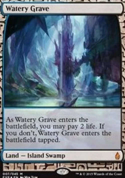 MTG English Watery Grave Light Play Foil Zendikar Expeditions - Image 1 of 1