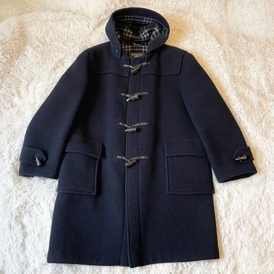 Burberrys Speciality Duffle Coat Navy Wool Toggle Long Mens XL Vintage England - Image 1 of 4