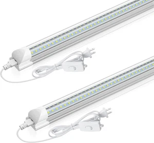 2PCS T8 2FT LED Shop Light Fixtures Utility Closet Cabinet LED Tube Lights 6000K - Picture 1 of 17