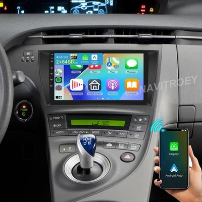 Radio estéreo para automóvil Apple Carplay Android 15 GPS navegación BT para Toyota Prius 2010-2015 Foto 1 de 4
