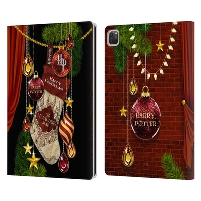 OFFICIAL HARRY POTTER CHRISTMAS ORNAMENTS LEATHER BOOK CASE FOR APPLE iPAD - Image 1 of 4