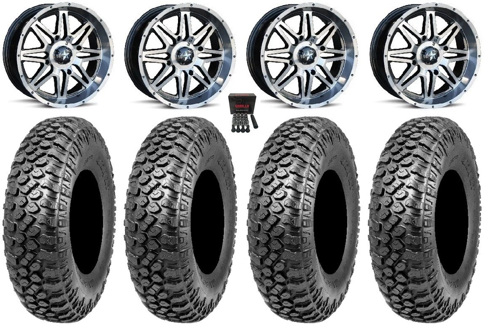 MSA Dark Tint Vibe 14" UTV Wheels 30" RAZR XT Tires Polaris RZR XP 1000 / PRO XP - Image 1 of 4