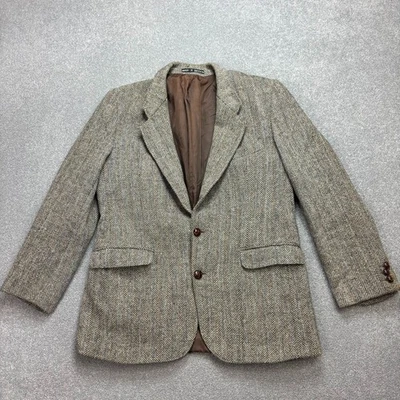 Chaqueta Harris Tweed Adulto 40R Gris Campo Caza Aire Libre Tejido Blazer Hombres* Foto 1 de 4