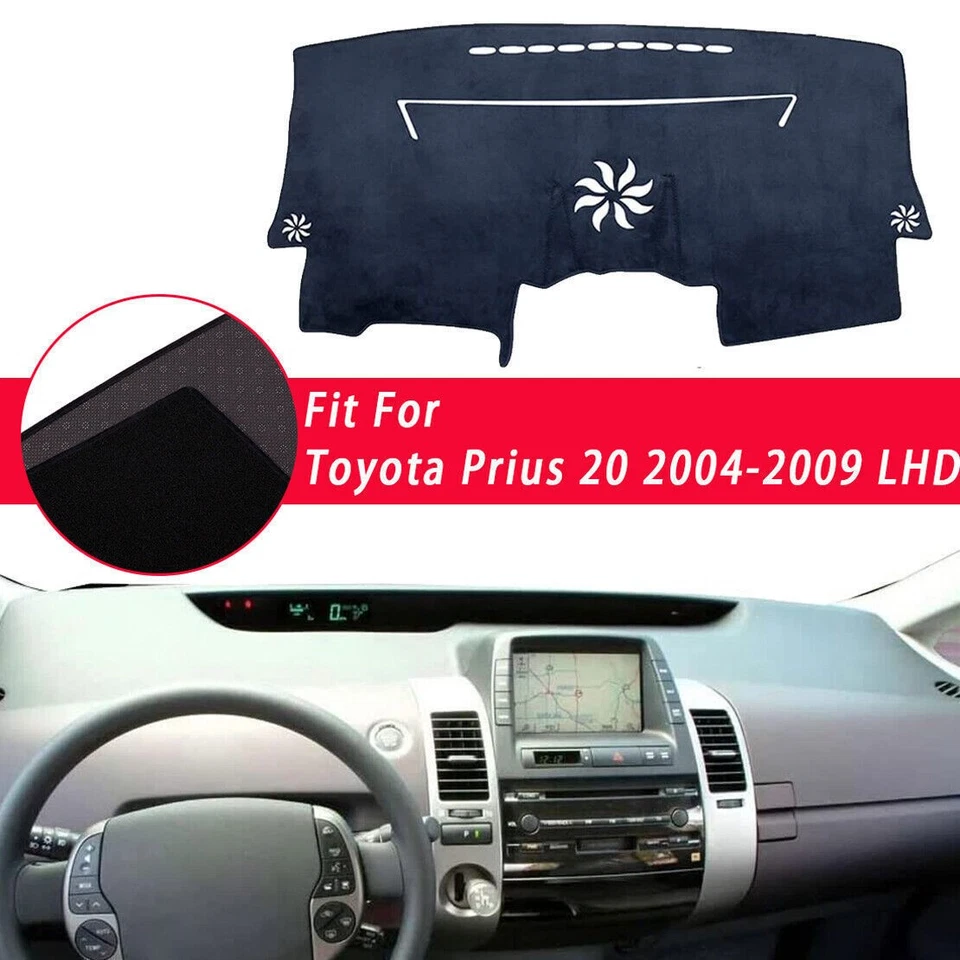 适用于丰田普锐斯 2004 - 2009 黑色仪表板保护套 Dashmat Dash 防眩光垫 — 第 1/4 张图片