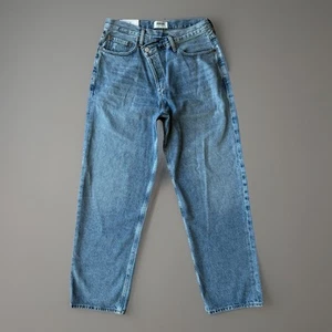 Agolde Criss Cross Jeans Women's 30 Blue Straight Leg Boho Party New York NWT - Picture 1 of 9
