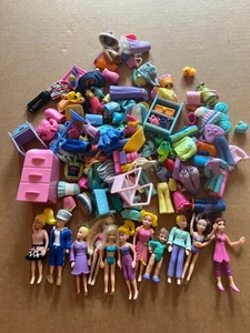 Polly Pocket 4" Dolls – Molded Hair, fake hair Rubber Clothing -accesory  Lot - Picture 1 of 4