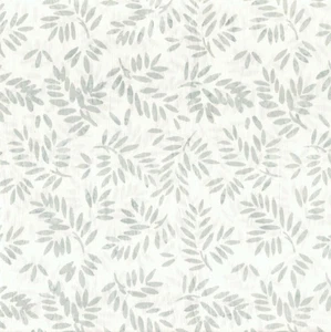 Wilmington Batiks - Desert Blossom - Leaves - White/Gray, Fabric BTY - Picture 1 of 10