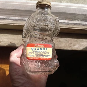 SPRINGFIELD, OHIO HAMMANS GETRÄNKE EMB & ETIKETT ORANGE SIRUP KATZE FIGUR BANK - Bild 1 von 8