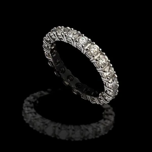 Zertifizierter natürlicher 3,00ct VS1 runder weißer Diamant 14K Weißgold Verlobungsring - Bild 1 von 7