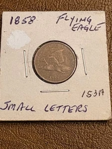 1858 Small Letters Flying Eagle Cent - Picture 1 of 11