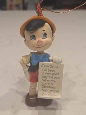 Grolier Disney Pinocchio Christmas Ornament Wooden Boy In Box #26231 116 Vintage - Image 1 of 2