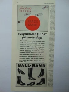 1938 BALL-BAND BOOTS FOOTWEAR vintage art print ad - Picture 1 of 1