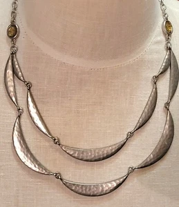 Collar Lane Bryant Tono Plata Distintivo Ajustable 3 Hilos Garra Langosta - Imagen 1 de 6